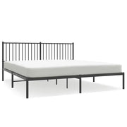 Letto matrimoniale | Letto per adulti | Giroletto con Testiera in Metallo Nero 183x213 cm