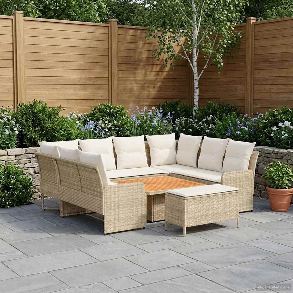 Set di Mobili 7 pz Beige e Crema Rattan in PE 3422192