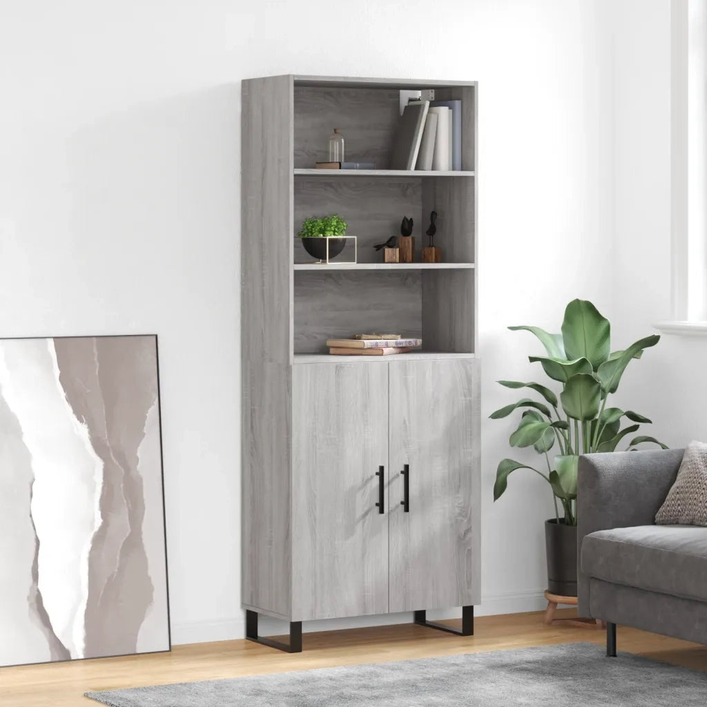Credenza-Buffet-Armadio da cucina Grigio Sonoma 69,5x34x180 cm in Legno Multistrato 623933