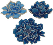 Set di Patches a Fiori 3 pezzo - Pioni con Disegno a Maglia - Applicazioni con Bordatura - Polyester - Per Abbigliamento/Bagagli - Progetto Elegante - Patches con Bordatura