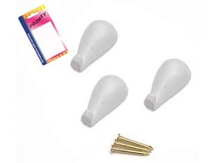 GANCI PER QUADRI A GOCCIA BIANCHI IN BLISTER- - mm.27, in bl.3 pz. - 12 blister