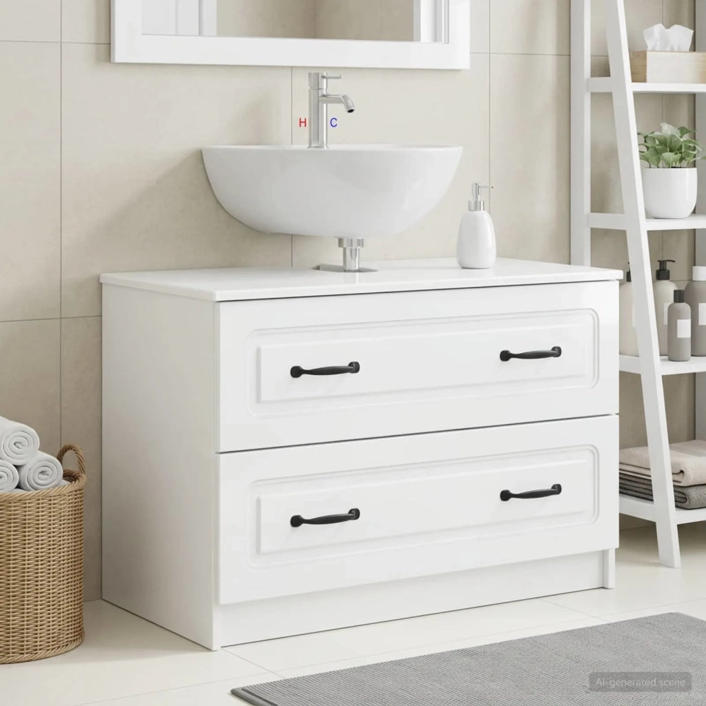 Armadio per Lavabo da Bagno UTRECHT Bianco Lucido 897679