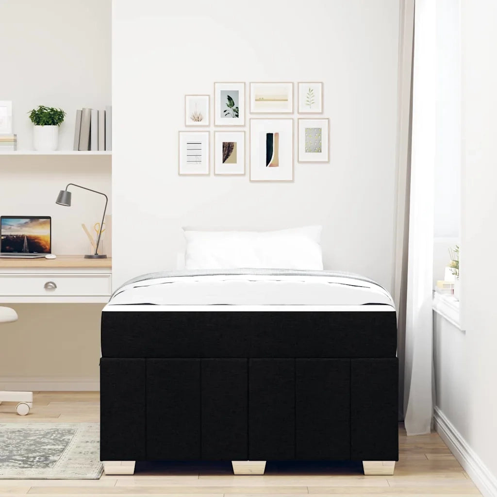 Struttura del letto con materasso Nero 120 x 200 cm Tessuto