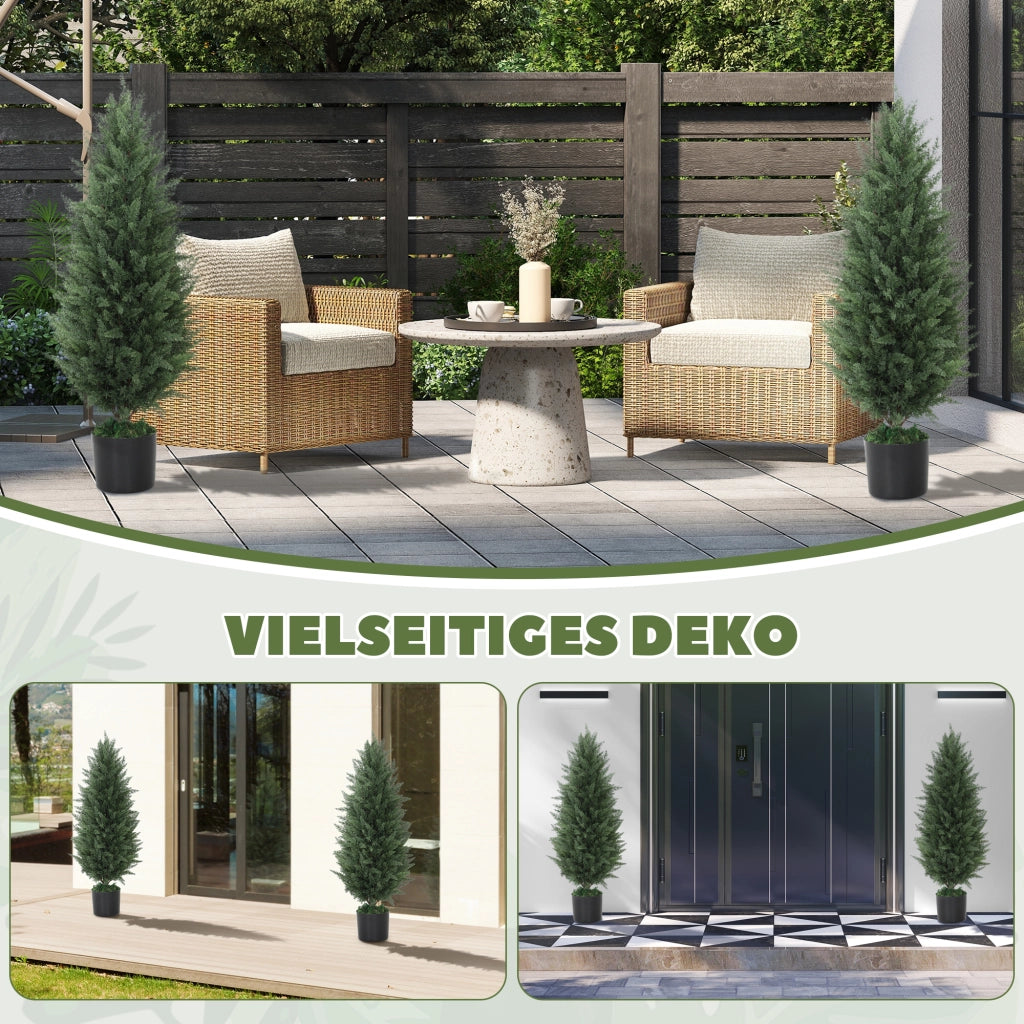 Set 2 Alberi Cipresso Artificiali con Vaso ¨C Zephmum ¨C Verde 90 cm