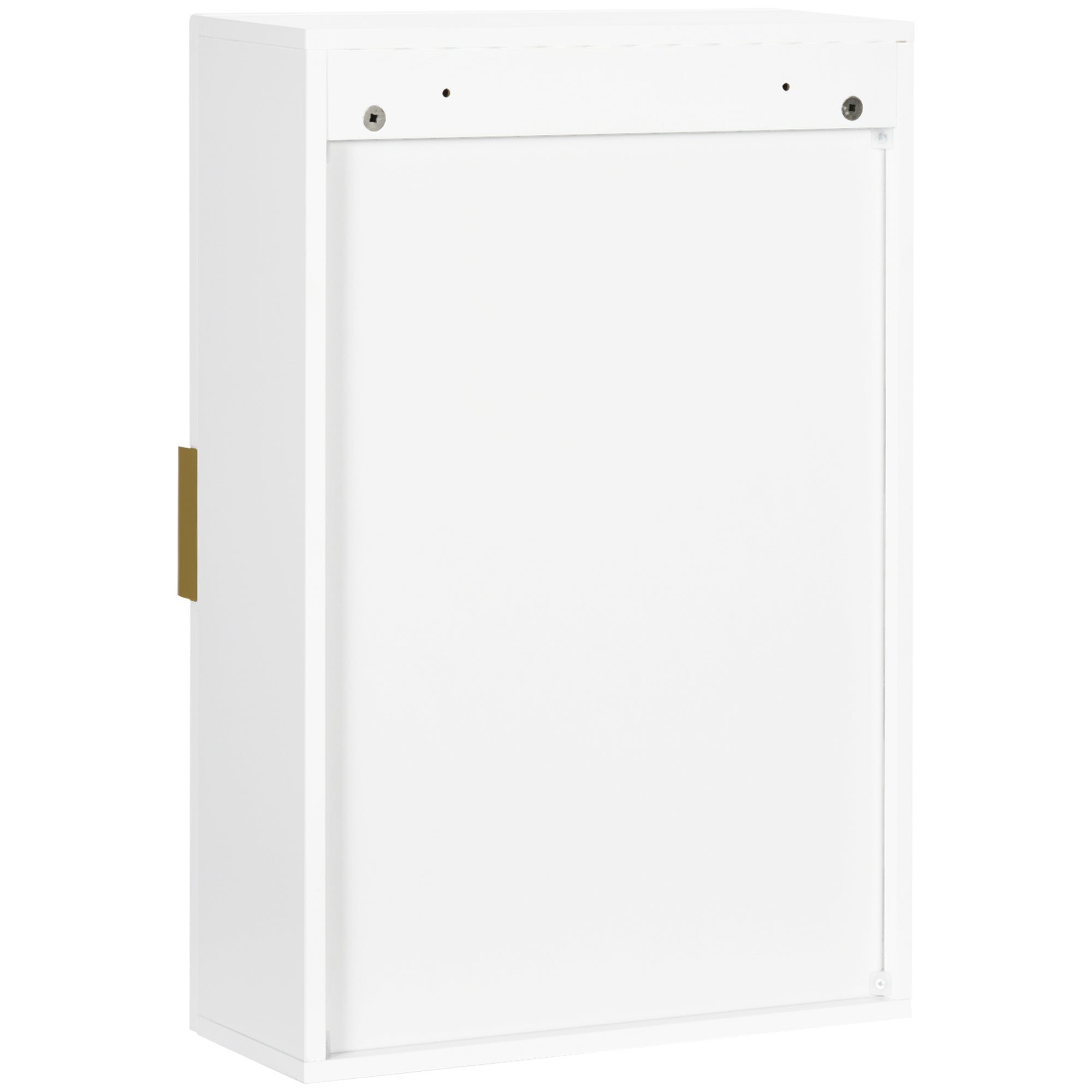 Pensile Mobile Bagno Sospeso con Anta Decorata 40x15x60 cm in MDF Bianco