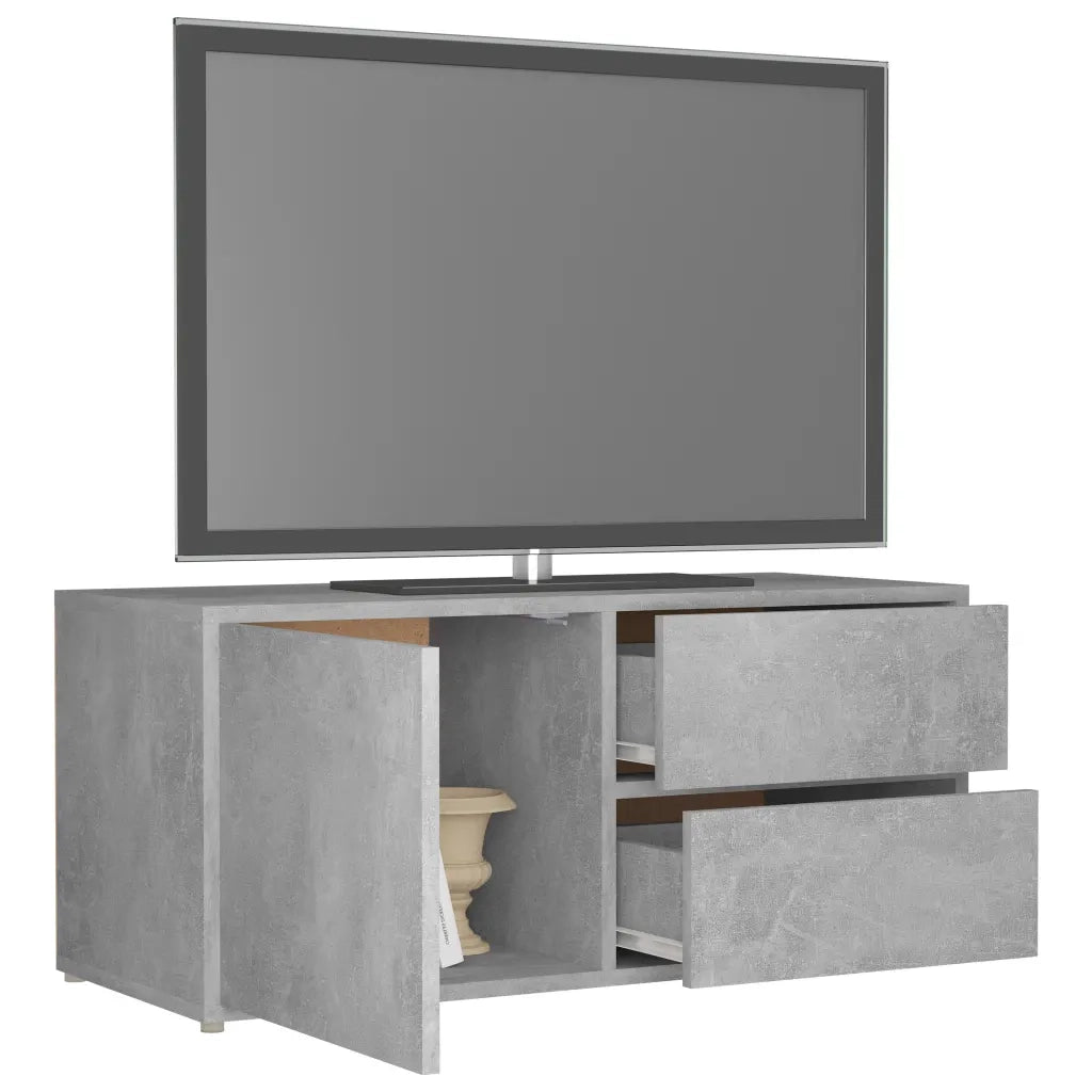 Mobile Porta TV Grigio Cemento 80x34x36 cm Legno Multistrato 801854