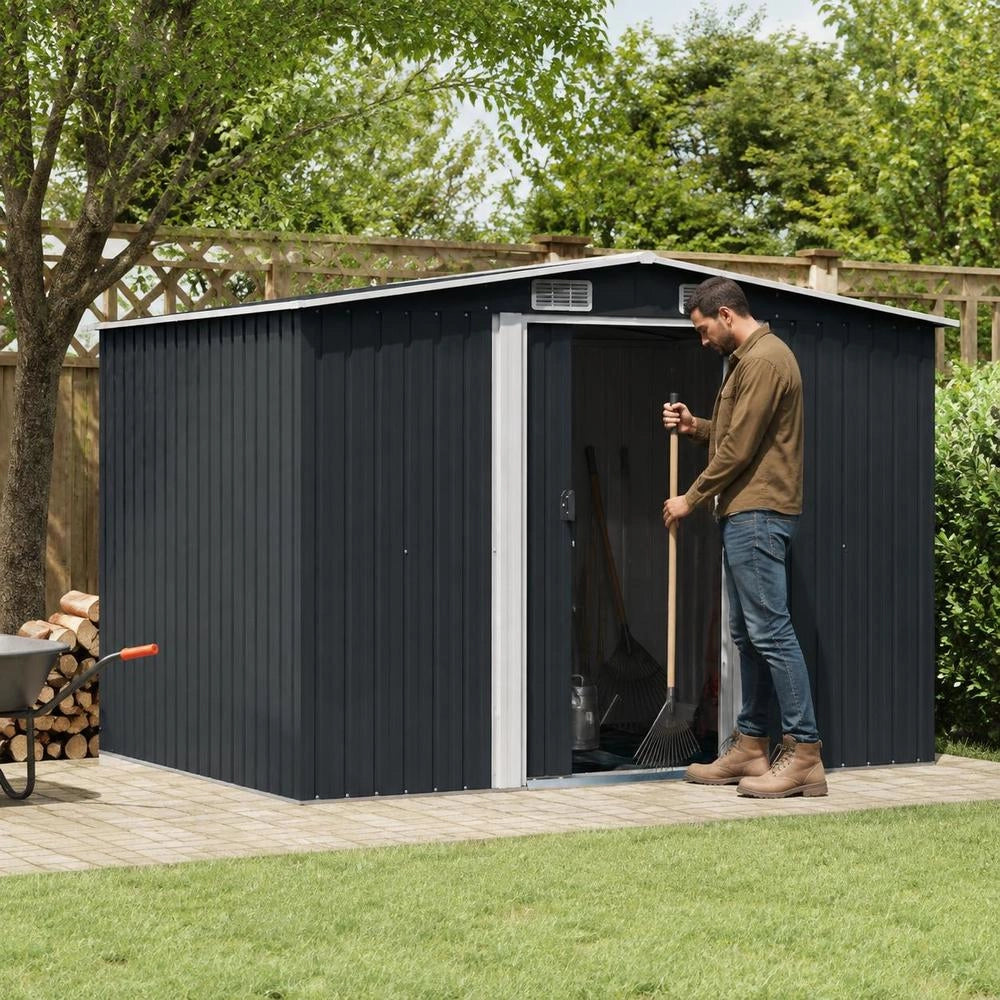 Garden Shed, Anthracite Steel, 257x205x178 Cm