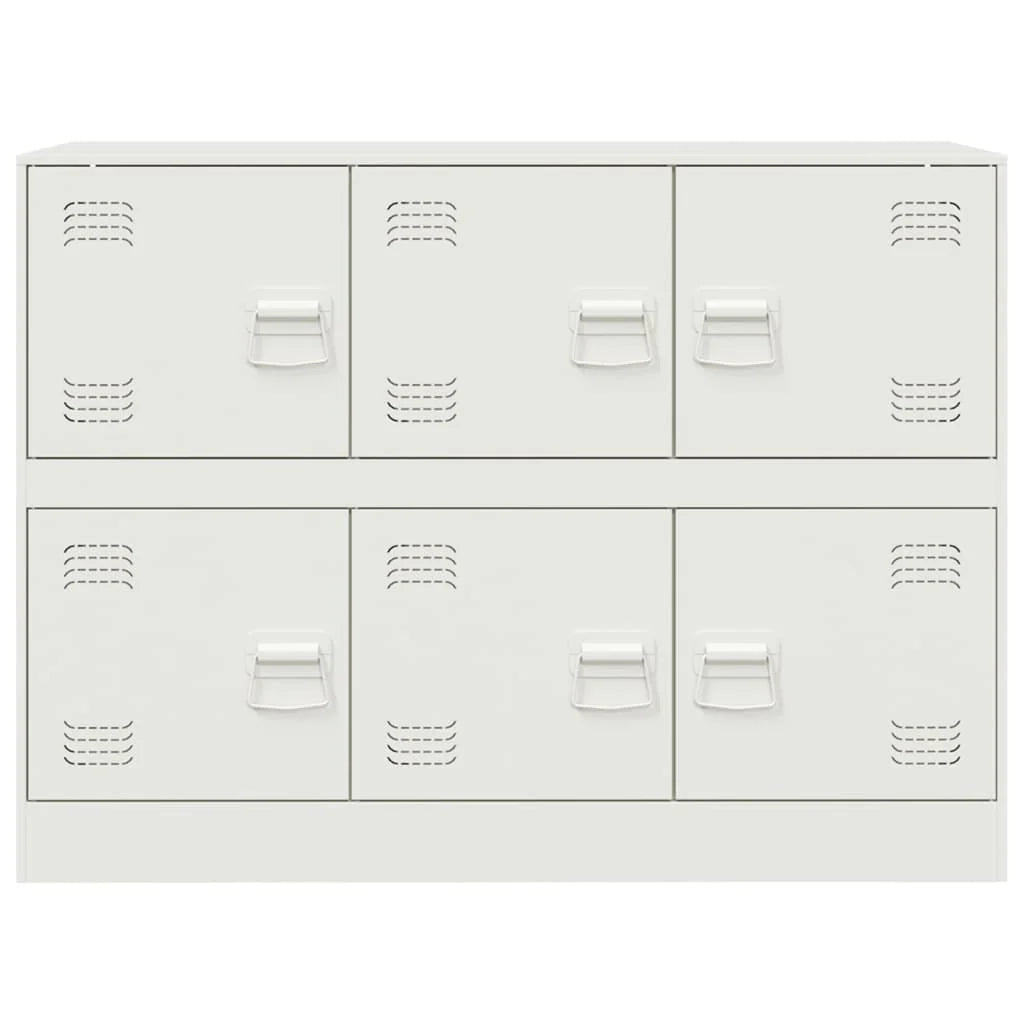 Buffet credenza cassettiera armadio mobile contenitore organizer per cucina soggiorno salotto 99 x 39 x 73 cm acciaio bianco 02_0030543
