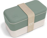 Bento box naturale originale - Scatola per pranzo con compartimenti - Lattina per latticello con 2 strati - Ideale per lavoro-scuola - Libero da BPA - Sostenibile e sicuro - Prodotto in Francia - Verde