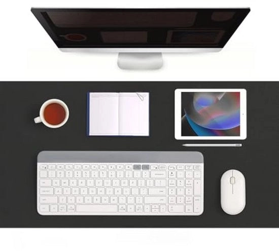 Tavolo di lavoro in pelle lavabile e resistente all'acqua, doppio lato, antiscivolo (nero, 40x140cm)