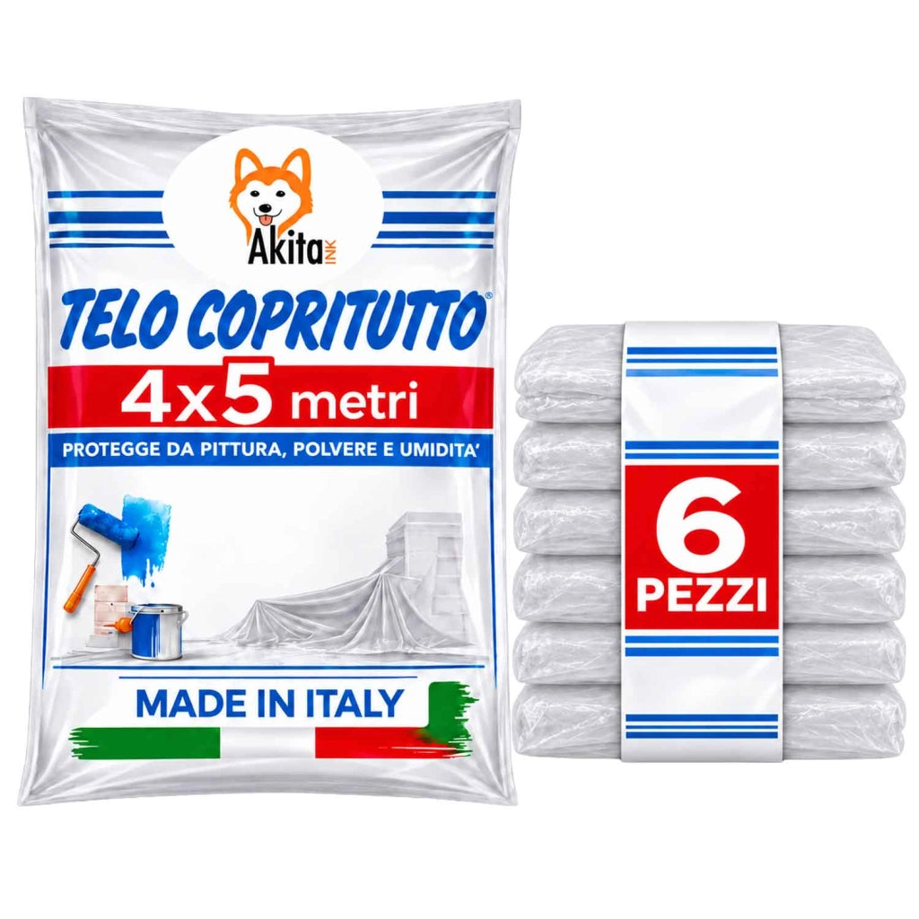 Telo Copritutto 6 PZ 4x5m AkitaInk Protettivo Multiuso