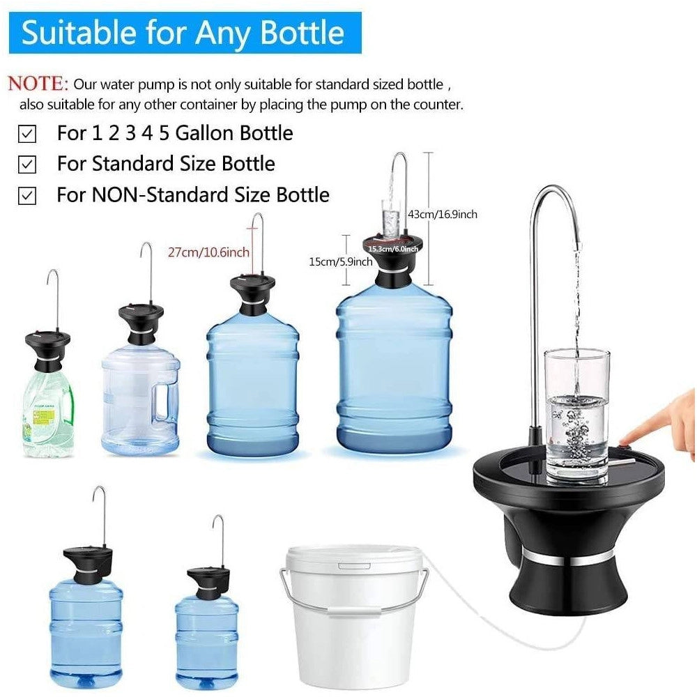 Trade Shop - Dispenser Erogatore D'acqua Rubinetto Con Base Per Boccioni Ricaricabile Usb -