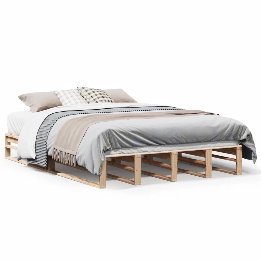 Letto senza Materasso-Struttura Letto 140x200 cm in Legno Massello di Pino 148512