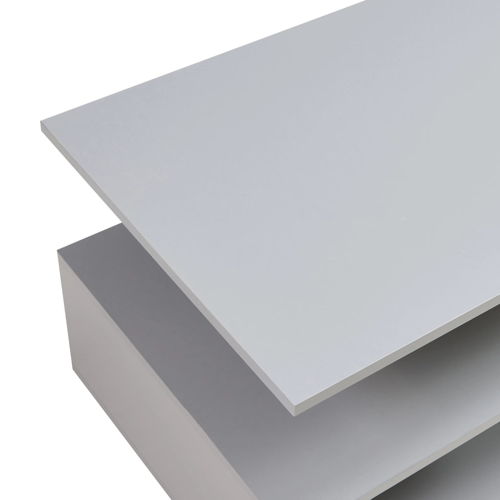 Tavolino da Salotto Haarlem con 3 Piani 90 x 50 x 41 cm - Grigio Chiaro [en.casa]