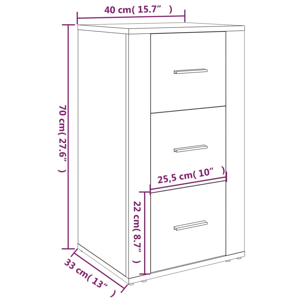 Buffet credenza cassettiera armadio mobile contenitore organizer per cucina soggiorno salotto 40 x 33 x 70 cm legno ingegnerizzato bianco 02_0030295