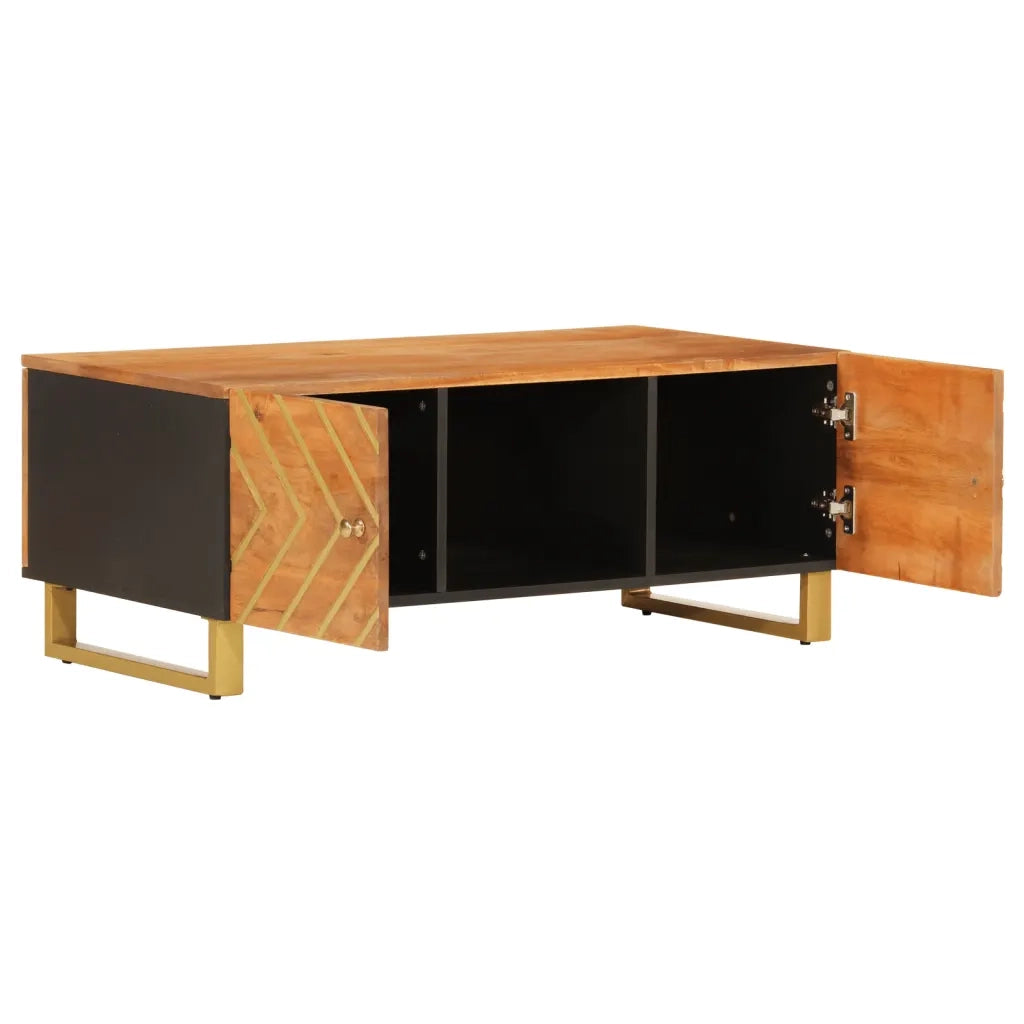 Tavolino da Salotto Marrone e Nero 100x54x40 cm Legno di Mango 356795