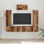 Set mobile TV 7 pz-Credenza per TV Legno vecchio Legno multistrato