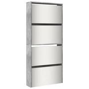 Scarpiera mobiletto portascarpe mobile ingresso/corridoio/soggiorno con specchio 4 ripiani 63 x 17 x 134 cm grigio 02_0021764