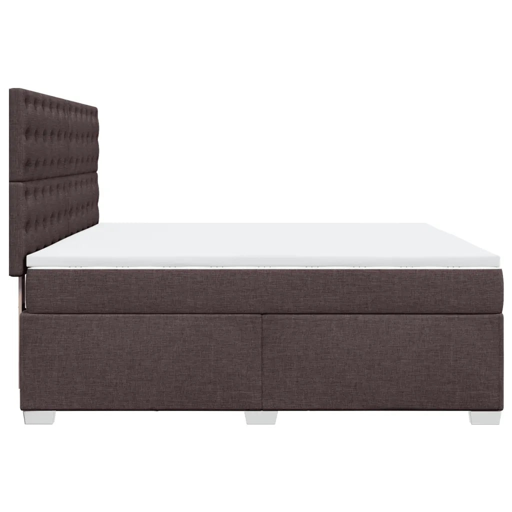 Giroletto a Molle con Materasso Marrone Scuro 180x200cm Tessuto