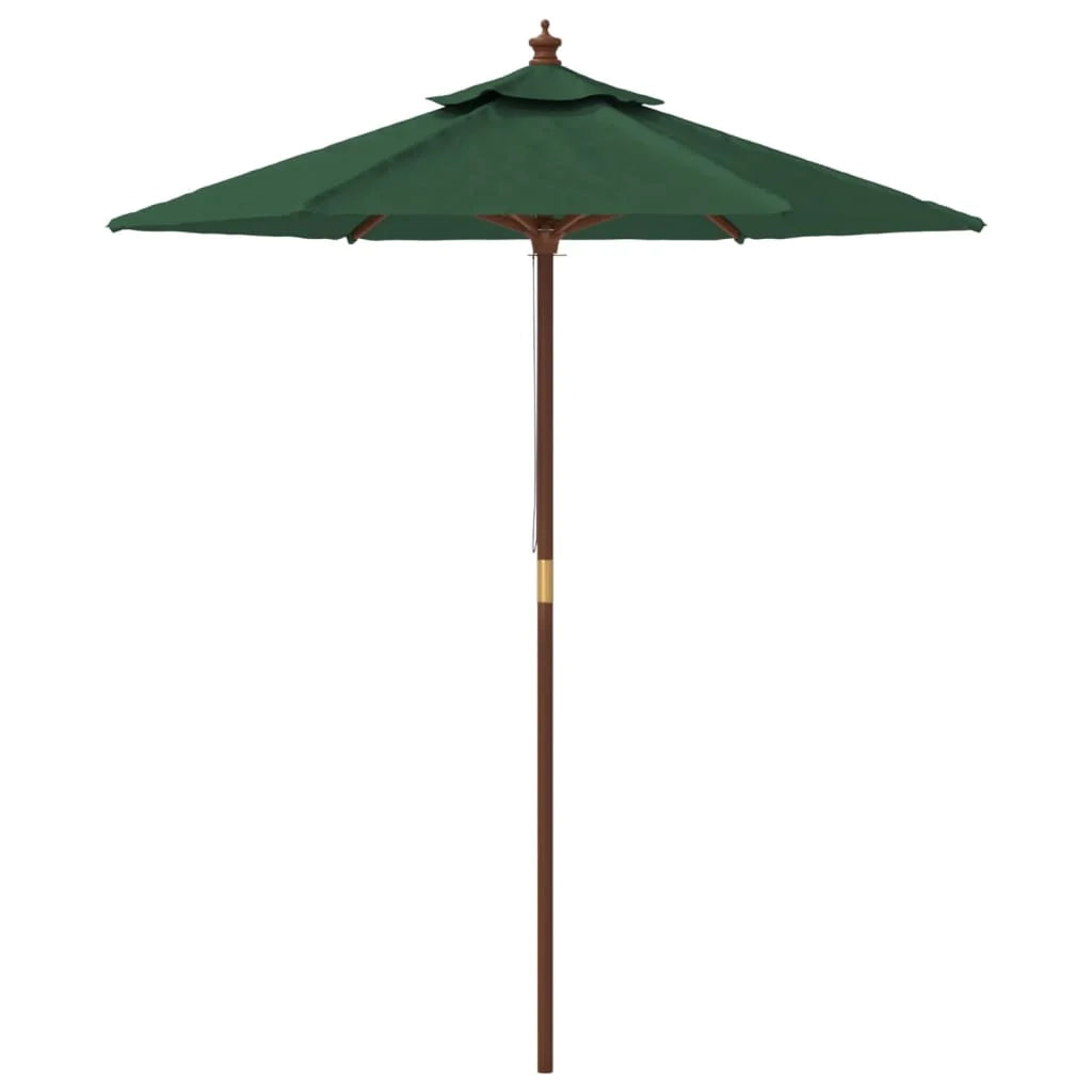 Ombrellone da giardino con palo in legno 196 x 231 cm verde 02_0008367