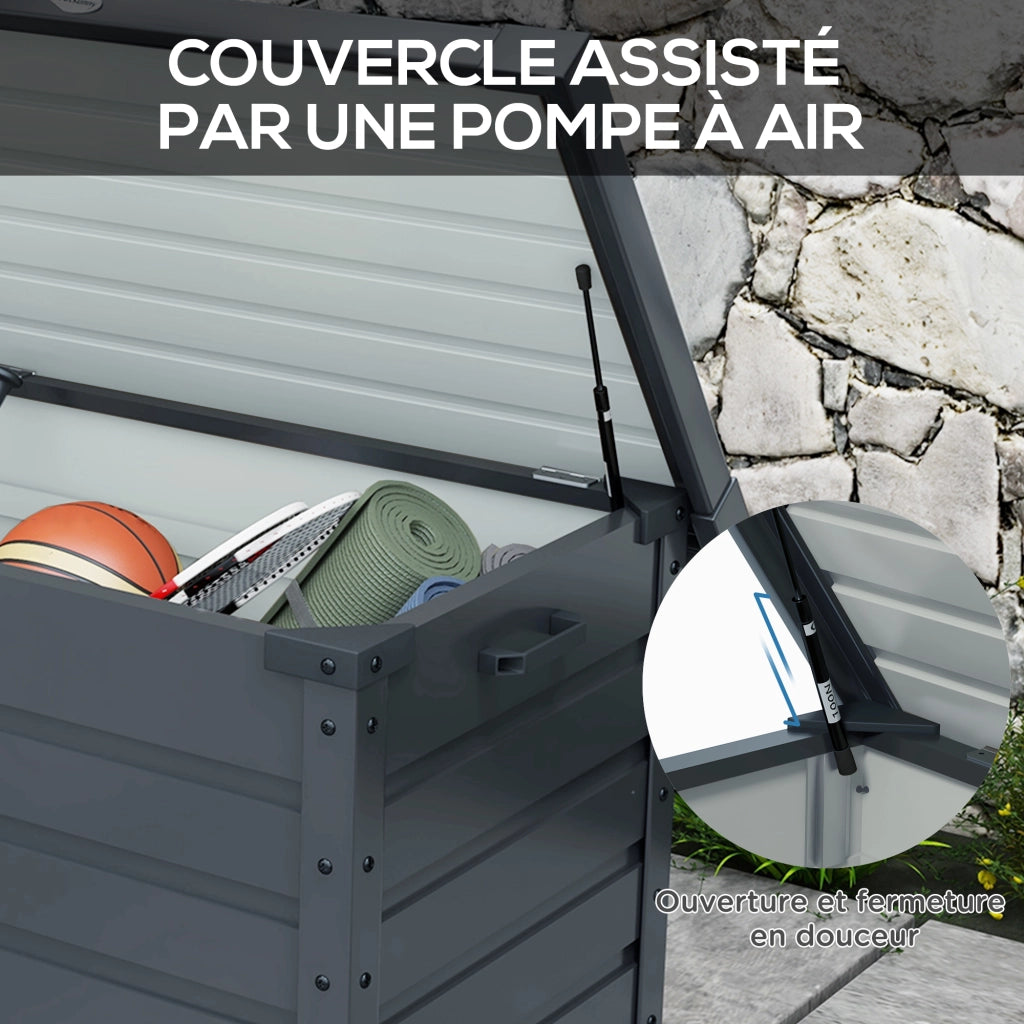 Cassa per esterni 295L con ruote ¨C Minimal ¨C grigio acciaio 100x62x65 cm