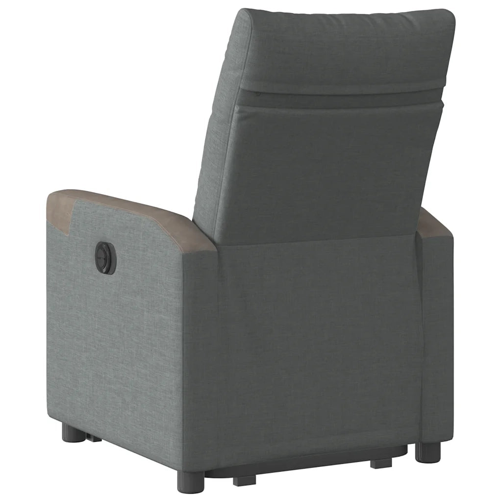 Poltrona | Sedia Relax Alzapersona Reclinabile Elettrica Grigio Scuro Tessuto