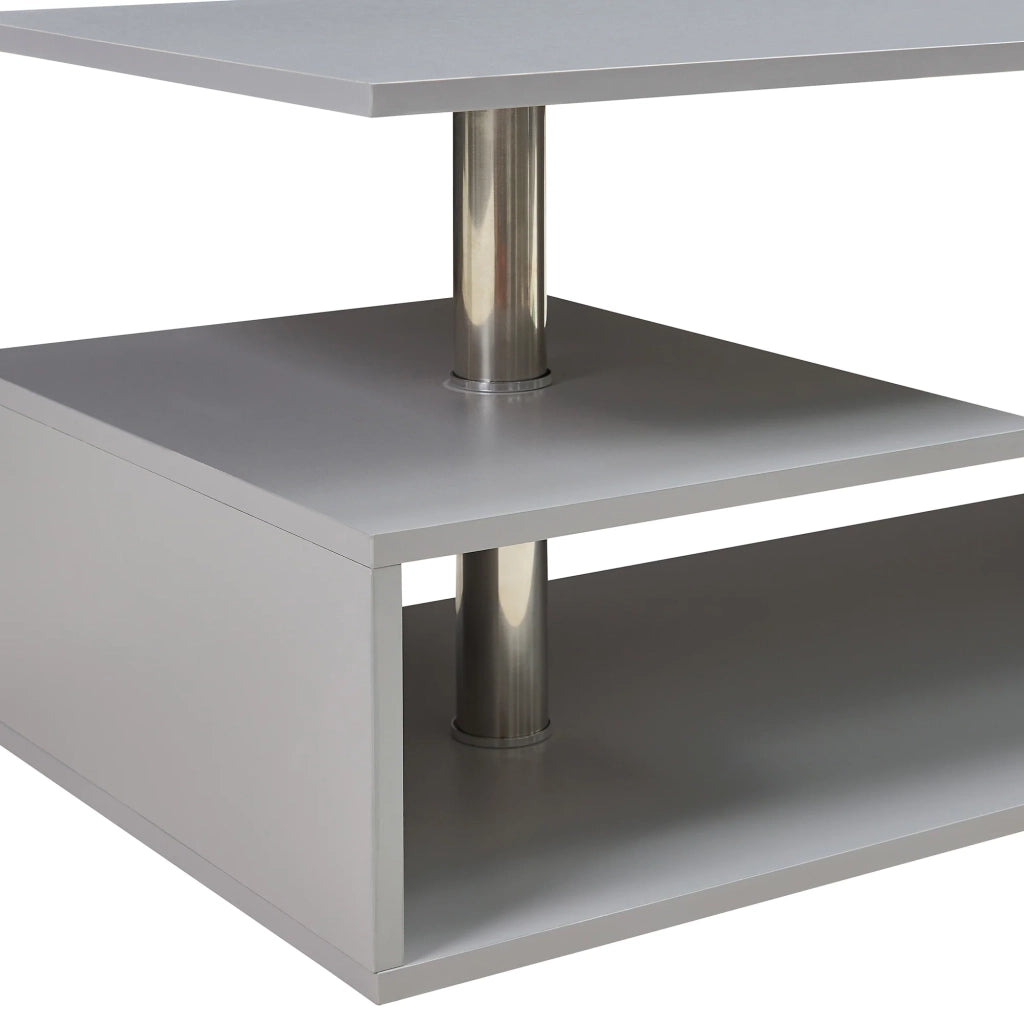 Tavolino da caffè consolle laterale 90 x 50 x 41 cm grigio chiaro 03_0010796