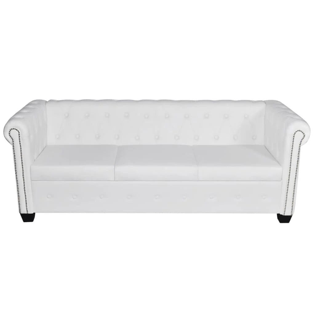 Divano letto a 3 posti letto per gli ospiti trasformabile divano letto per soggiorno letto pieghevole casa da interno pelle sintetica bianca 02_0018853