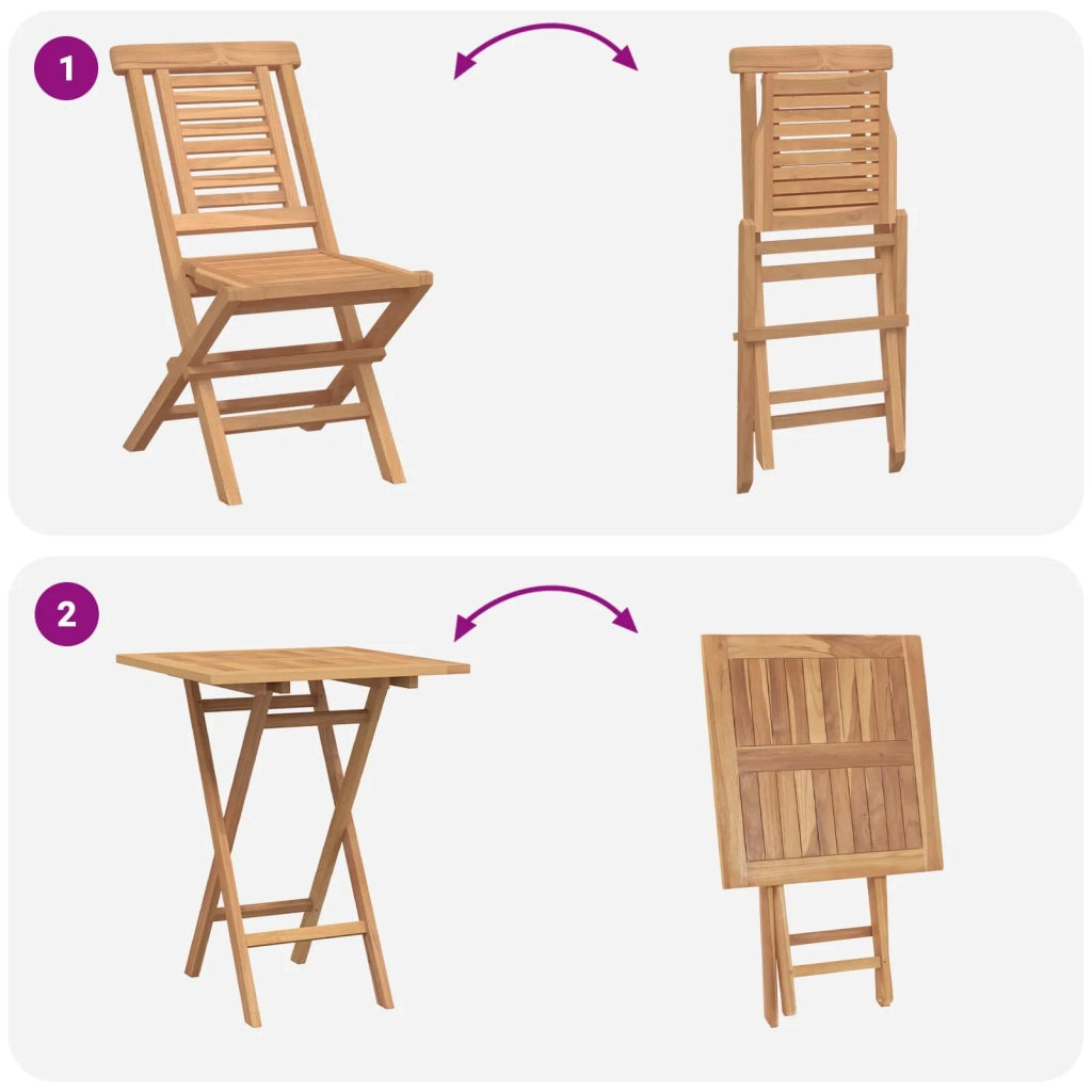 Set da Giardino 3 pz Marrone Legno Teak Massello 3437386