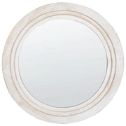 Specchio da parete MDF bianco sporco ø 60 cm Rotondo Decorativo Fatto a mano Pezzo d'arredo Stile scandinavo