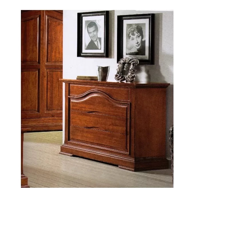 cassettiera classica 4 cassetti legno tinta noce 125x52x99 (495) - Mobili 2G