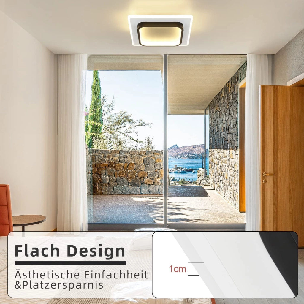 ZMH Lampada da soffitto LED design moderno bianco nero acrilico per soggiorno