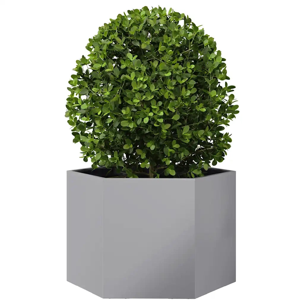 Fioriera | Cassetta per fiori | Vaso Esagono 69x60x45 cm in Acciaio Zincato