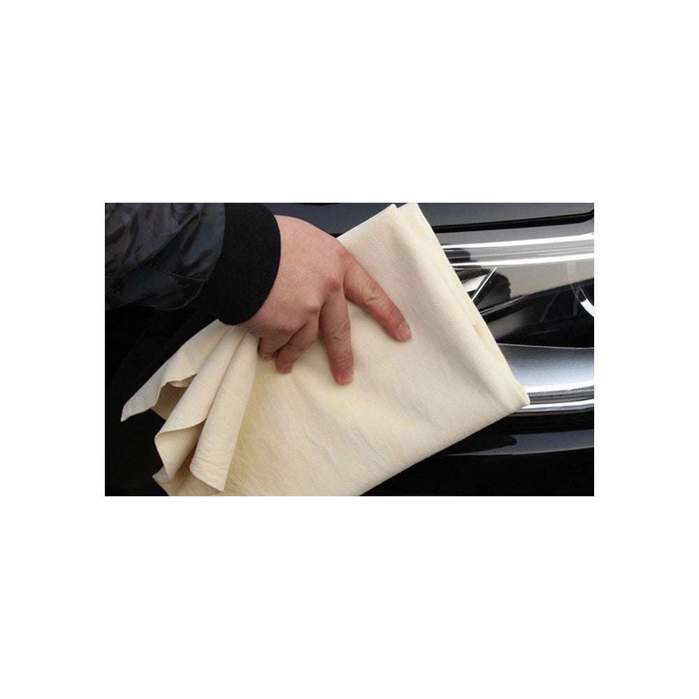 Trade Shop - Vera Pelle Di Daino Panno Scamosciato 33x48 Cm Vetro Vetri Auto Asciuga -