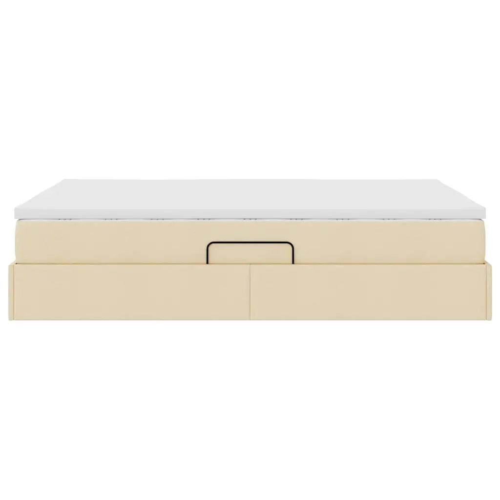 Letto con contenitore e materasso Crema 140 x 200 cm Poliestere 3370234