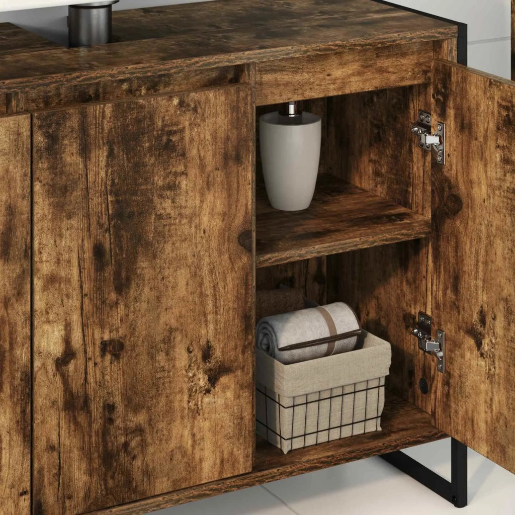 Mobile da Bagno con porta Quercia Fumosa 90 x 30 x 60 cm