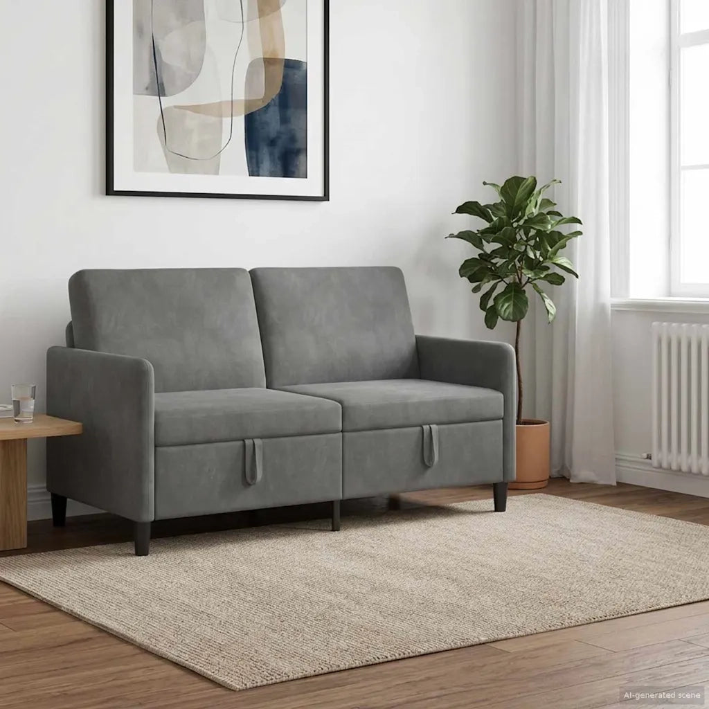 Divano con Storage Grigio Scuro 152 x 78 x 87 cm Poliestere 42036934