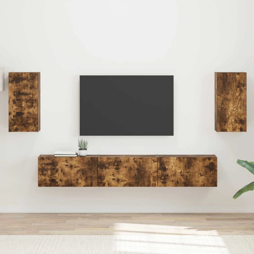 Set mobile TV 5 pcs Rovere fumé Legno multistrato