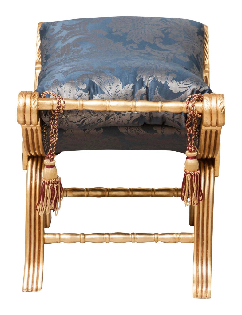 Biscottini Panchetta stile francese Luigi XVI in legno massello di faggio faldistorio XVI,