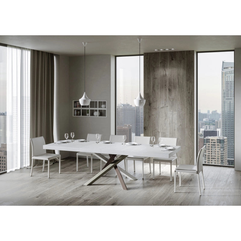 Tavolo allungabile 200/460x90 cm Volantis Premium telaio Multicolore 4/C - Bianco Frassino