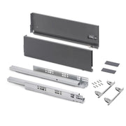 Cassetto esterno Vertex con regolazione 3D altezza 178mm, 40kg, profondità 500mm, Acciaio, Verniciato bianco