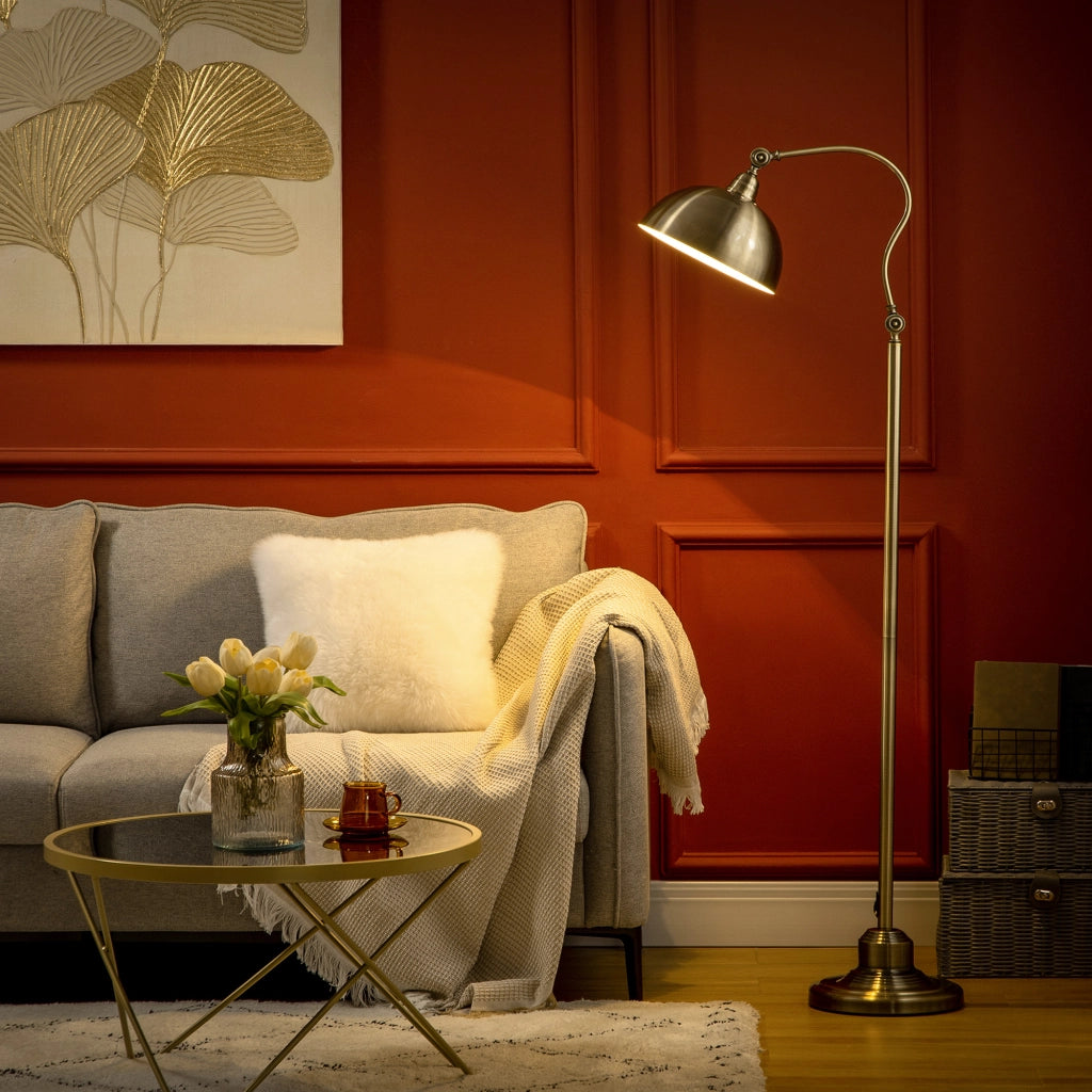 Lampada da terra vintage ¨C zephmum ¨C ottone 42x25,5x152 cm