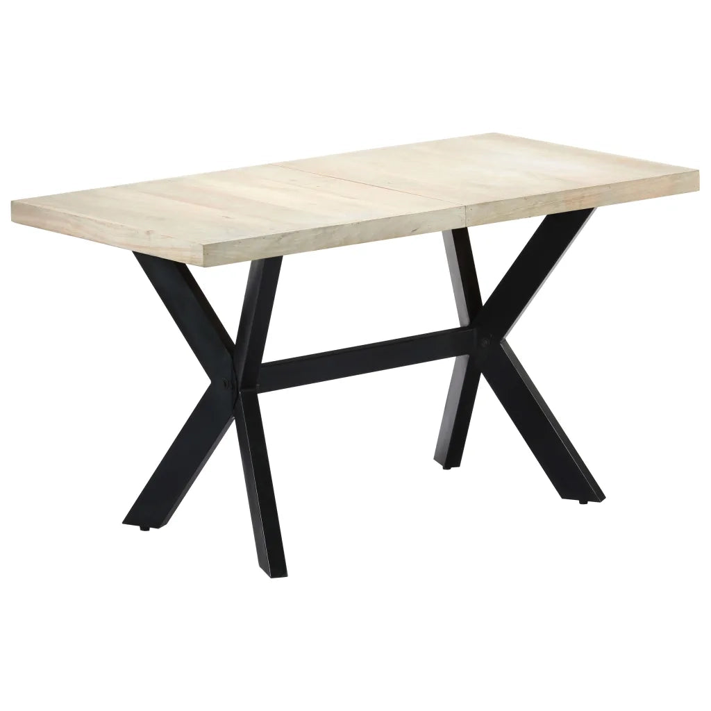 Tavolo da Pranzo 140x70x75 cm Legno Massello di Mango Sbiancato 247438