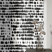 Carta da Parati Moderna Bianca e Nera in Stile Scandinavo Carta Vegana 250x200cm 5,5mq 