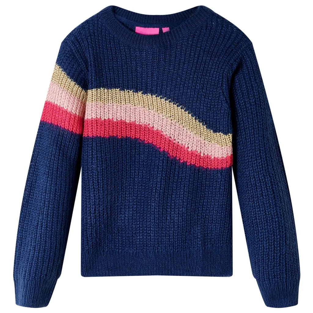 Maglione per Bambini Lavorato a Maglia Blu Marino 104cod mxl 108406