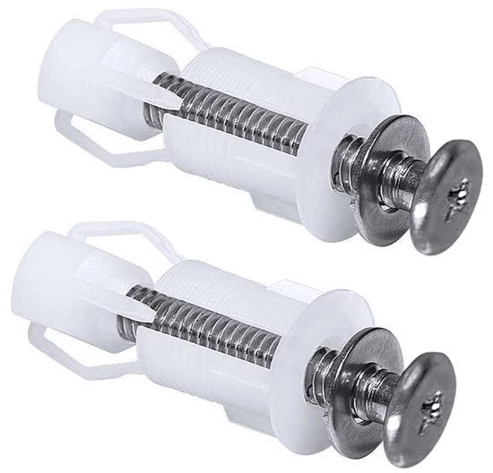 Due set di viti e fissaggi per sedile di toilette, viti per sedile di toilette con espansione, viti nylon per toilette, fissaggi per scomparti di toilette