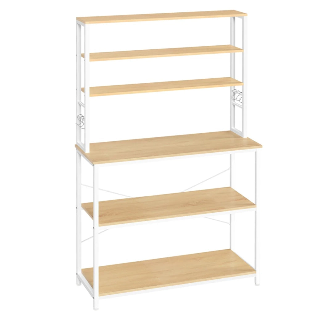 Mensola da cucina mensola per macchina da caffè 6 ripiani e 6 ganci per forno a microonde 40 x 100 x 167 cm struttura in acciaio stile industriale 12_0005681