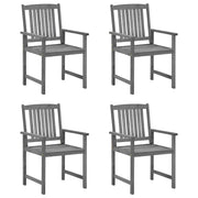 Sedie da Giardino con Cuscini 4 pz in Massello di Acacia Grigio 3061228