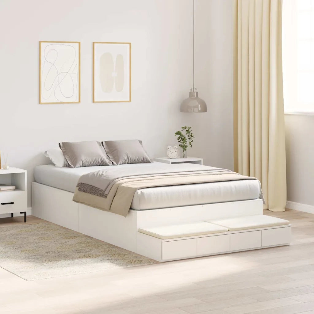 Struttura letto con contenitore Bianco 120 cm Legno multistrato 3335685