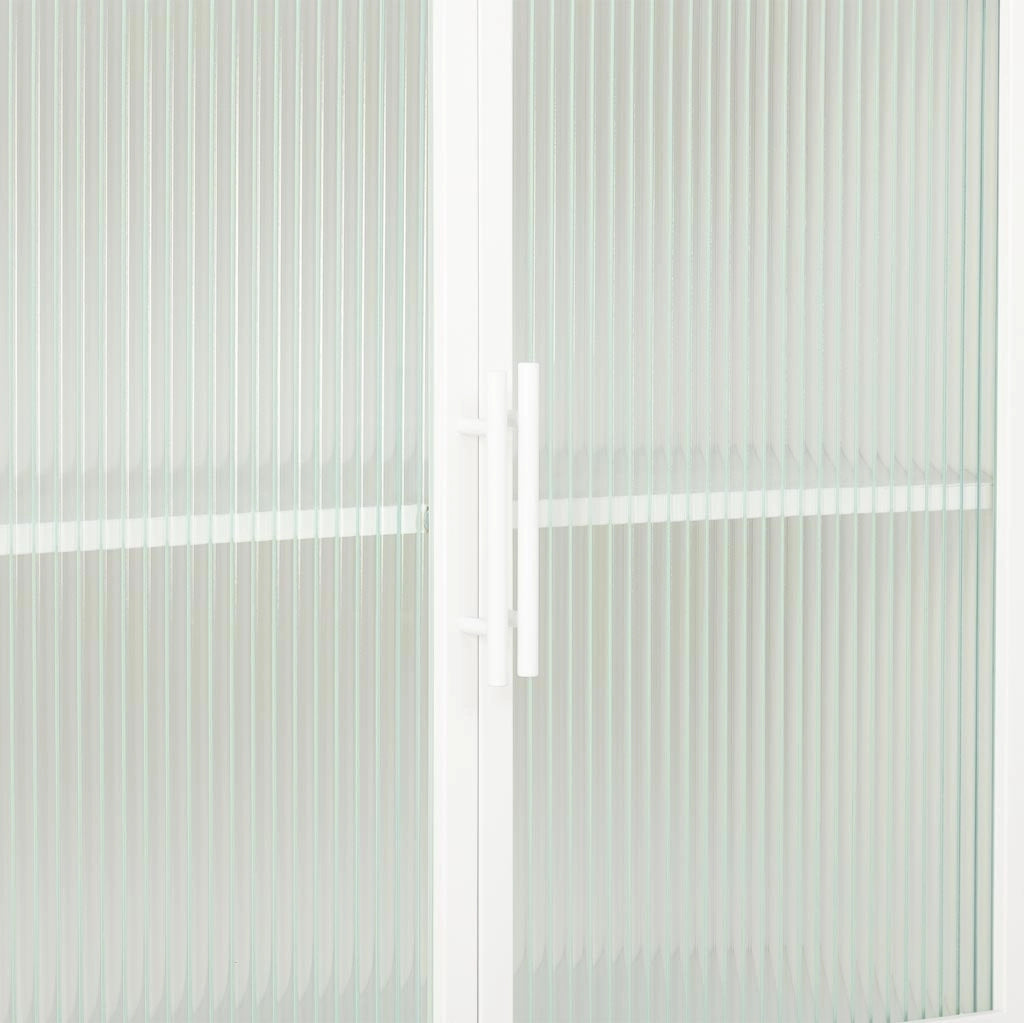 Credenza in metallo bianco a 4 ante 150x38,5x90,5h cm